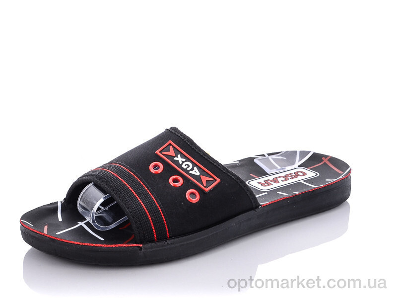 Купить Шльопанці чоловічі 58-16 черно-красный Oskar чорний, фото 1