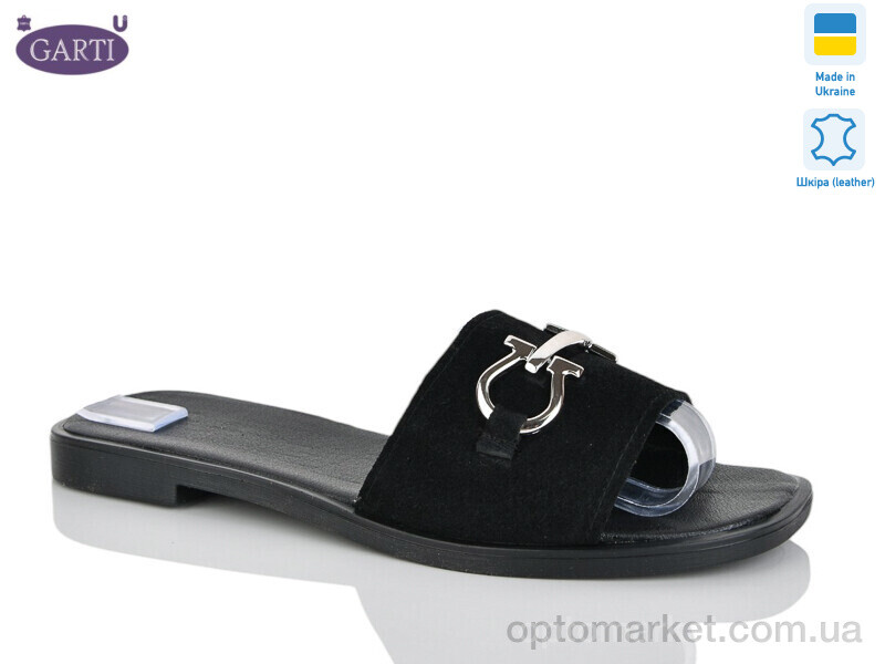 Купить Шльопанці жіночі 58 чорний замш Garti чорний, фото 1