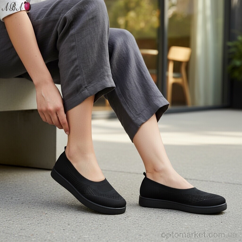 Купить Балетки жіночі 5861-1 Aba чорний, фото 3