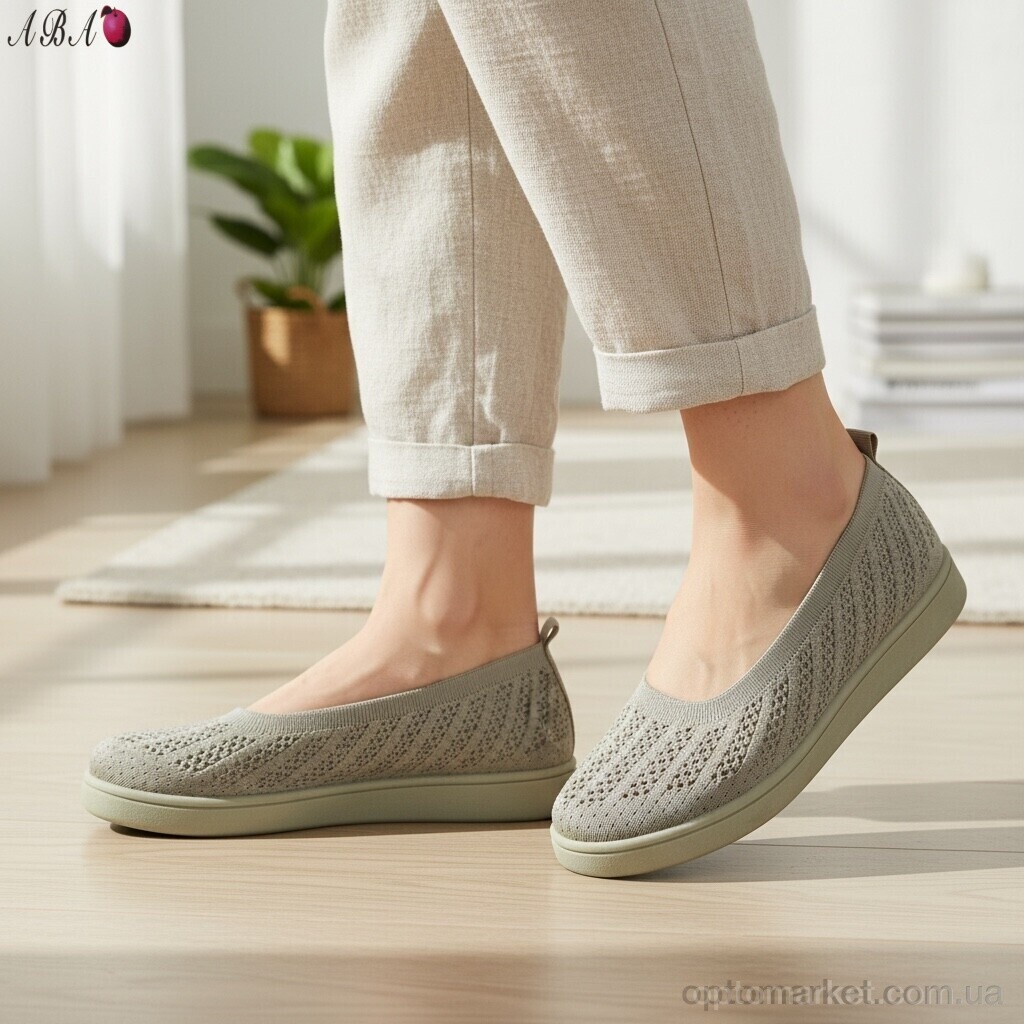 Купить Балетки жіночі 5862-1-3 Aba зелений, фото 2