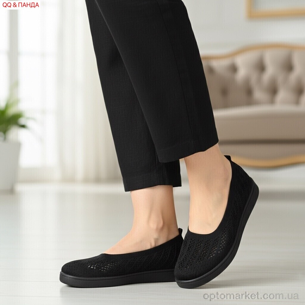 Купить Балетки жіночі 5862-1 QQ&Панда чорний, фото 2