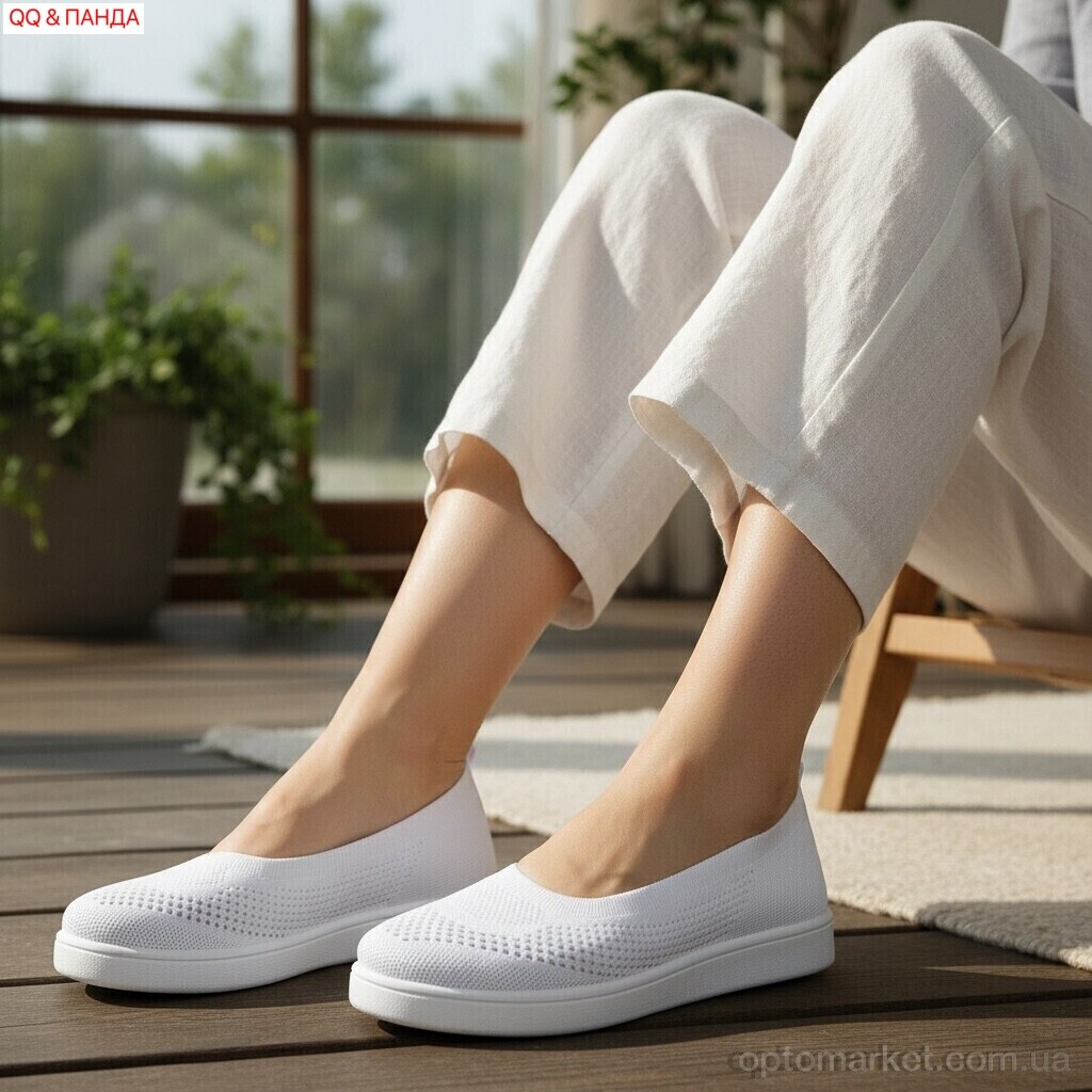 Купить Балетки жіночі 5863-1-1 QQ&Панда білий, фото 2