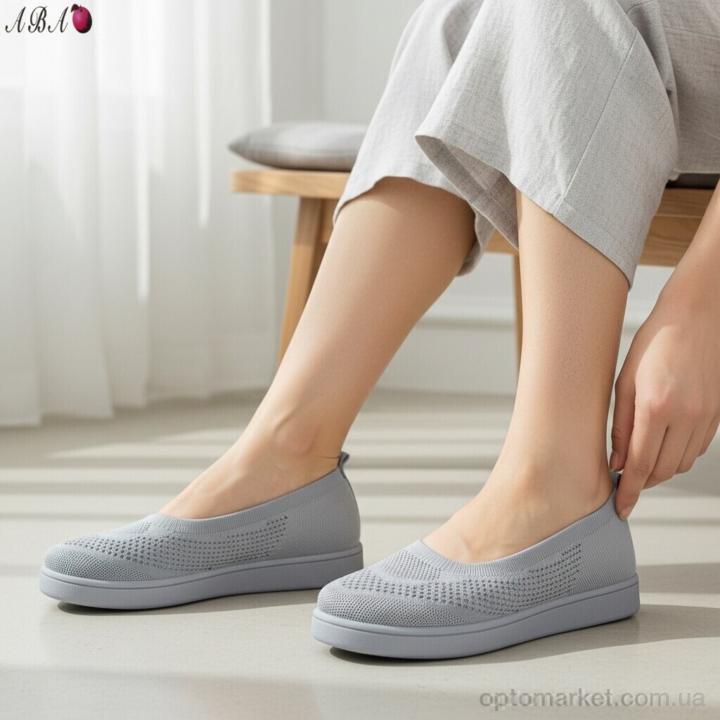 Купить Балетки жіночі 5863-1-5 Aba сірий, фото 2