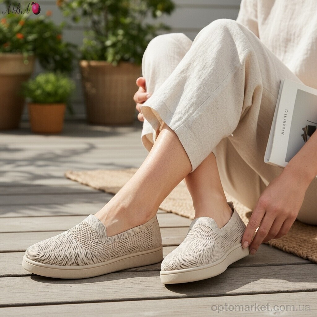 Купить Сліпони жіночі 5864-1-2 Aba бежевий, фото 2