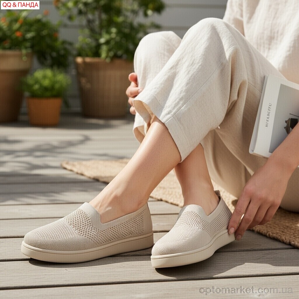 Купить Сліпони жіночі 5864-1-2 QQ&Панда бежевий, фото 2