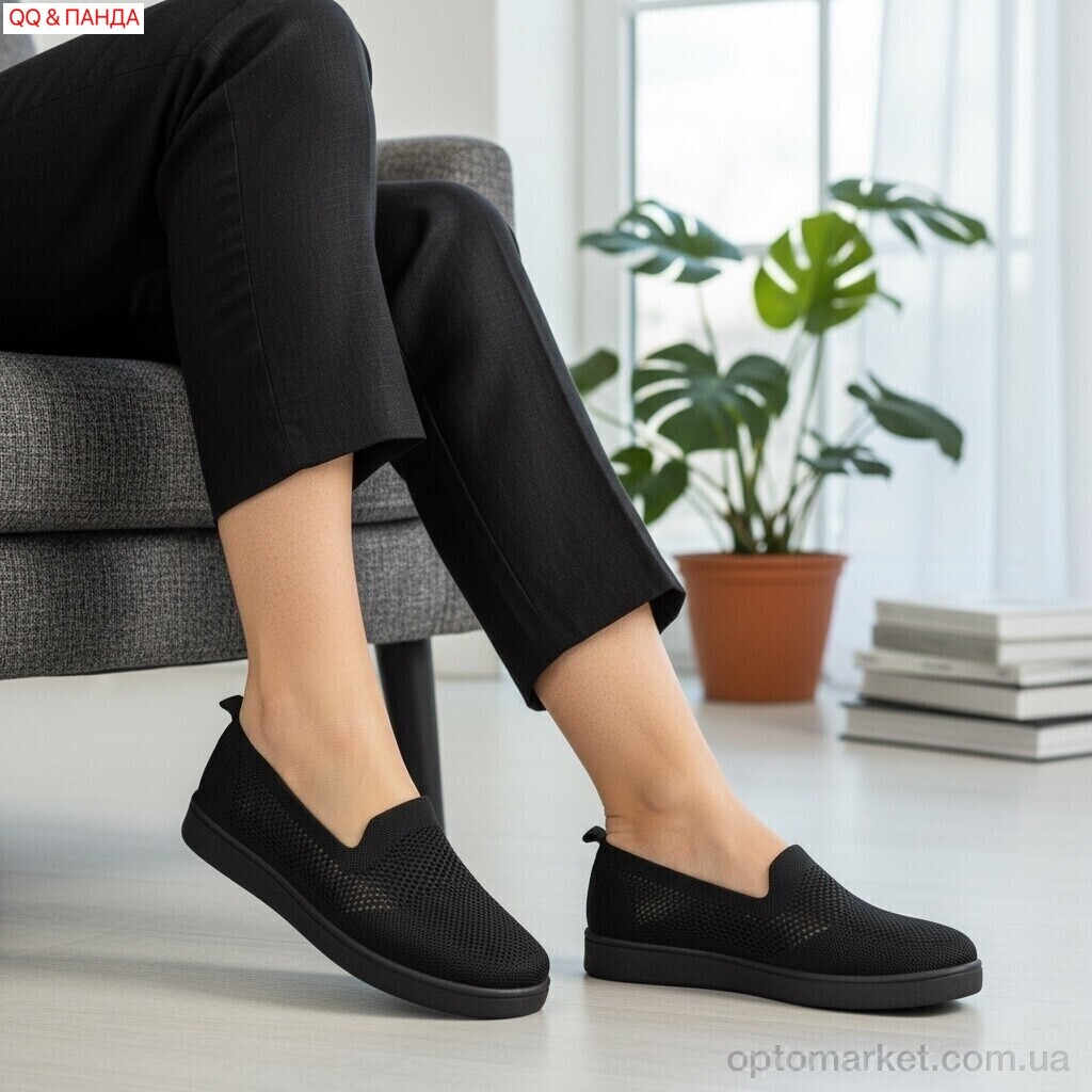 Купить Сліпони жіночі 5864-1 QQ&Панда чорний, фото 2