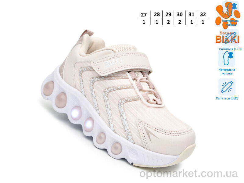Купить Кросівки дитячі 60027E LED Bi&Ki бежевий, фото 2