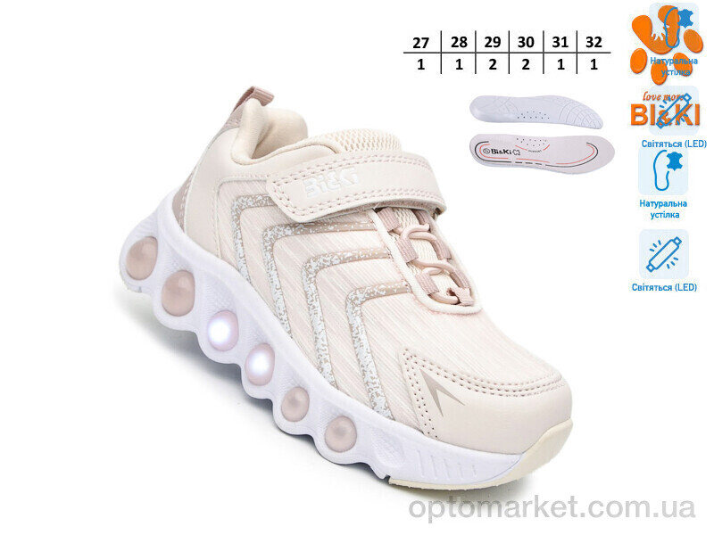 Купить Кросівки дитячі 60027E LED Bi&Ki бежевий, фото 3