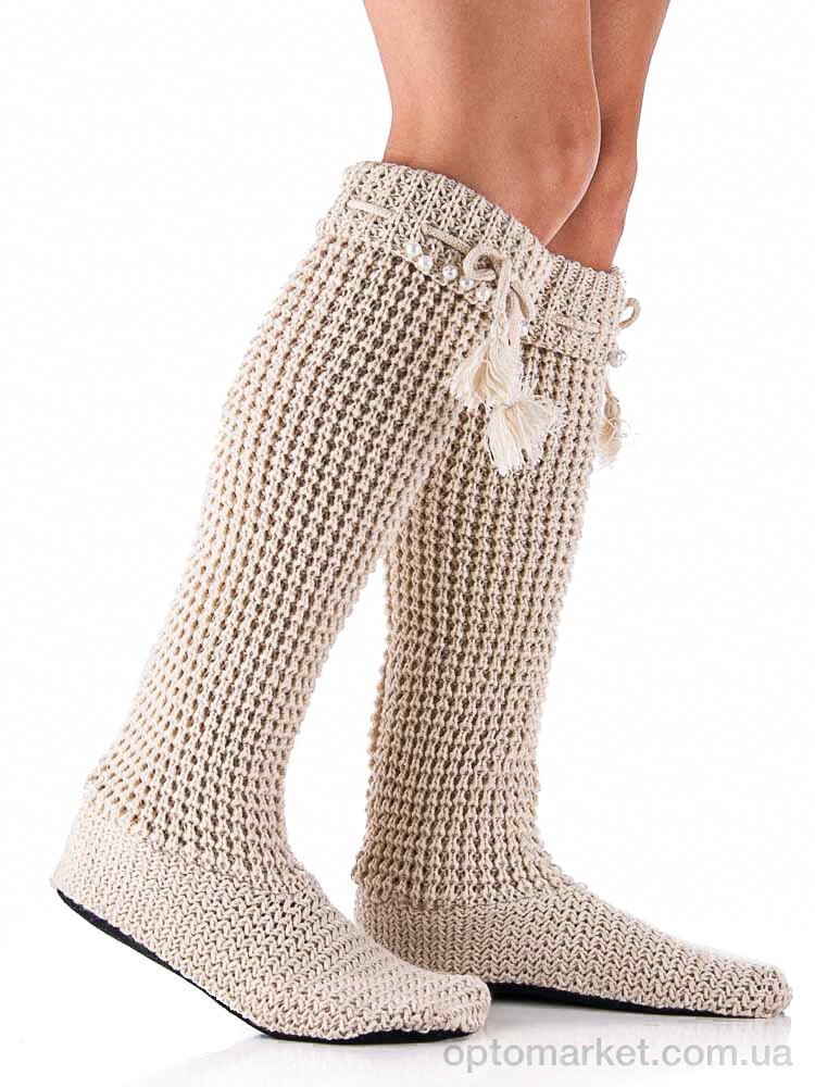 Купить Взуття жіночі 601-2 домашняя обувь вязаные беж РОЗПРОДАЖ Diana бежевий, фото 1