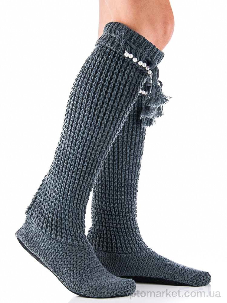 Купить Взуття жіночі 601-3 домашняя обувь вязаные серые АКЦИЯ Diana сірий, фото 1