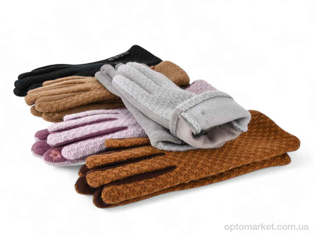 Купить Рукавички жіночі 607 пальто-замш mix Paidi мікс, фото 2