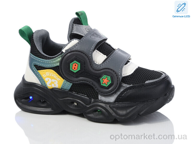 Купить Кросівки дитячі 6079-6 LED BBT чорний, фото 1