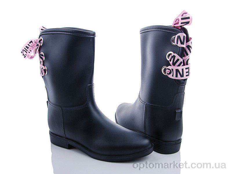 Купить Гумове взуття жіночі 608-1N розовый Class Shoes чорний, фото 1