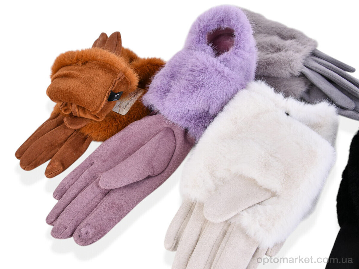 Купить Рукавички жіночі 608  замш-хутро mix Paidi мікс, фото 2