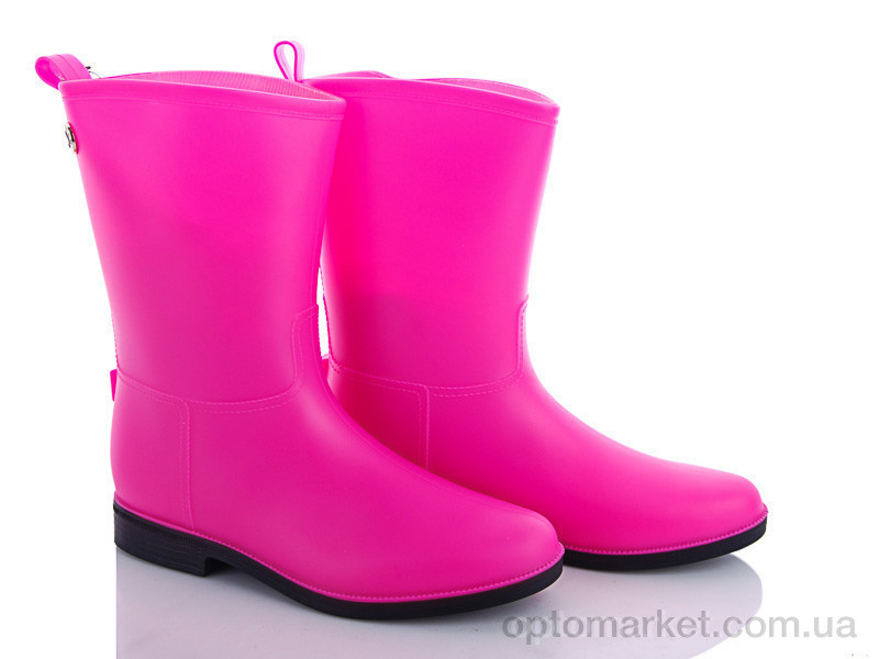 Купить Гумове взуття жіночі 608D розовый rainy show рожевий, фото 1