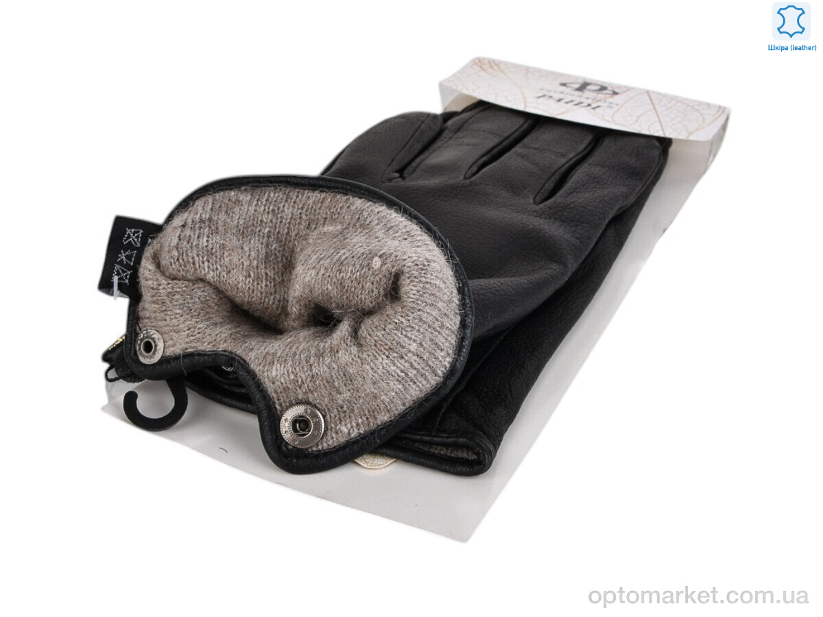 Купить Рукавички чоловічі 61-2 black олень Paidi чорний, фото 2