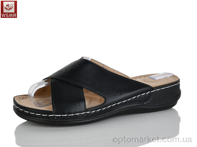 Купить Шльопанці жіночі 610-1 WSMR чорний, фото 1