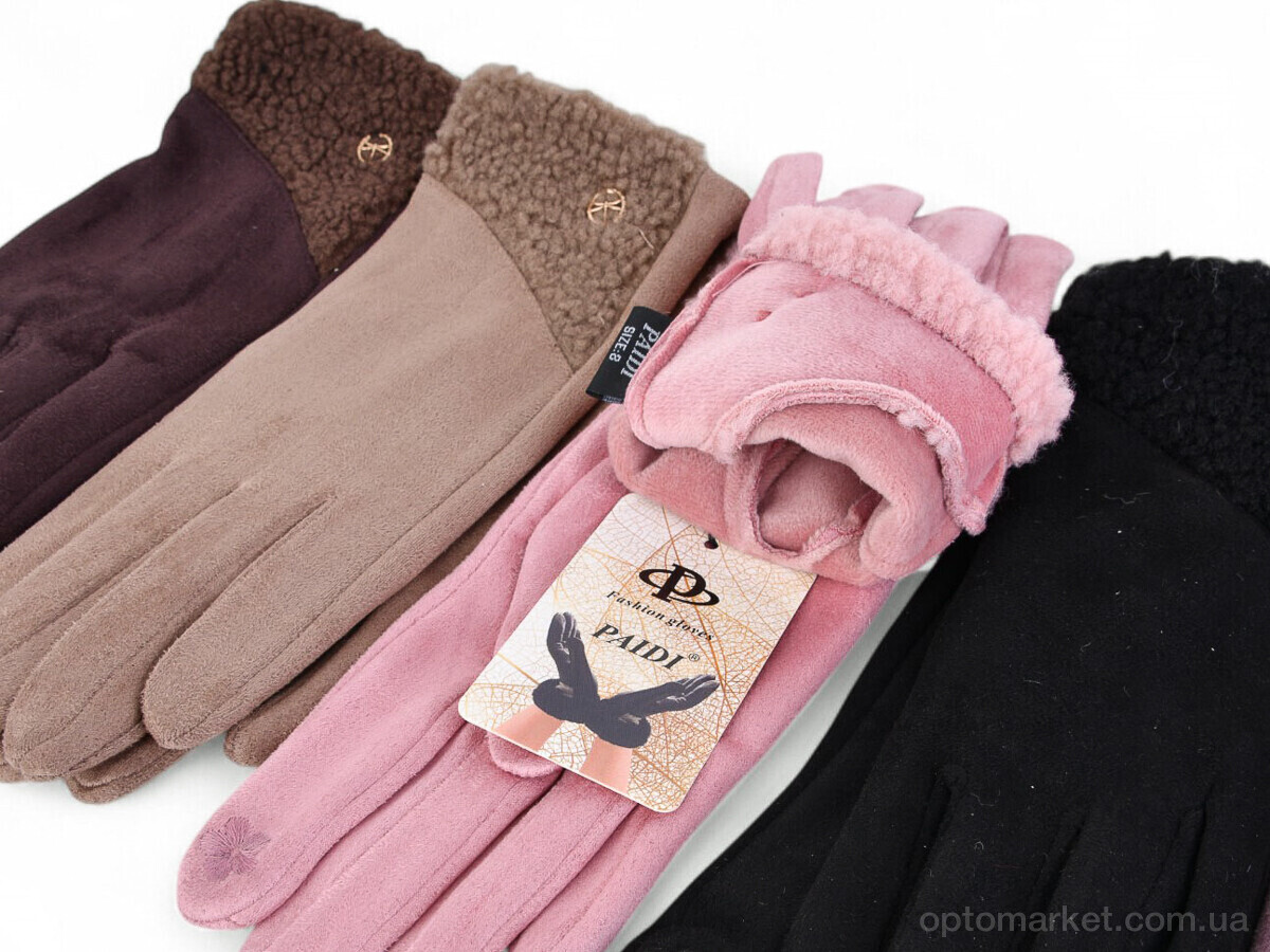 Купить Рукавички жіночі 610 замш mix Paidi мікс, фото 2