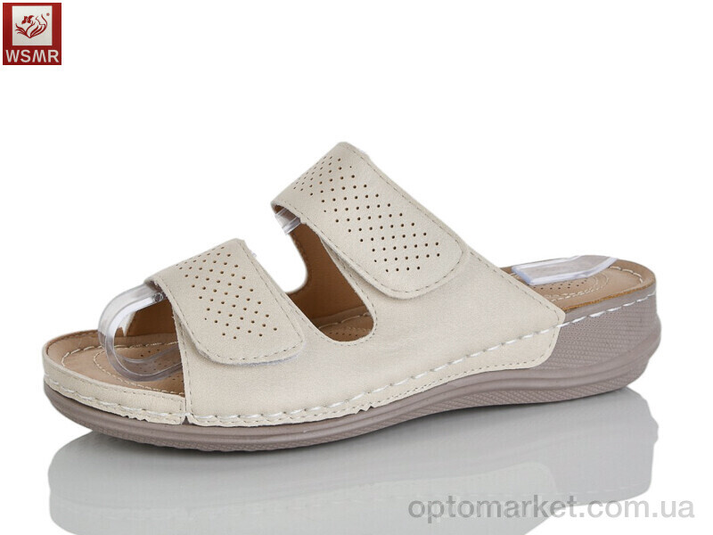 Купить Шльопанці жіночі 611-3 WSMR бежевий, фото 1
