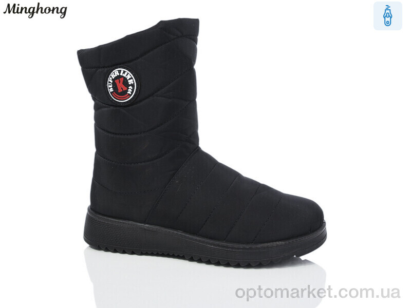 Купить Дутики жіночі 611 Minghong чорний, фото 1