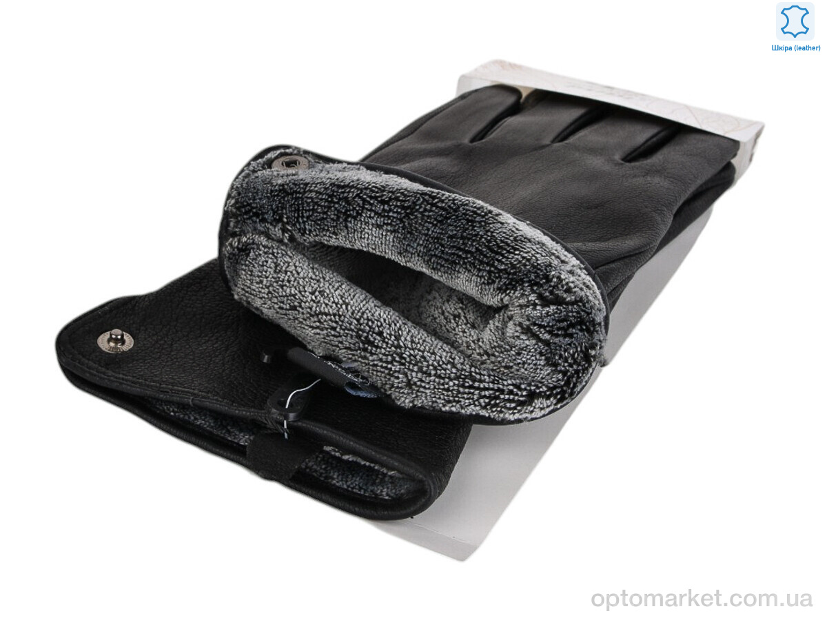 Купить Рукавички чоловічі 62-1 black олень Paidi чорний, фото 2