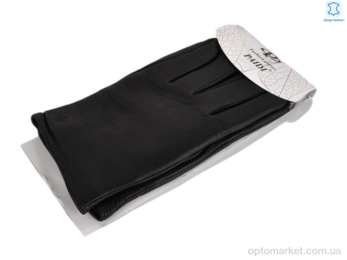 Купить Рукавички чоловічі 62-2 black олень Paidi чорний, фото 1