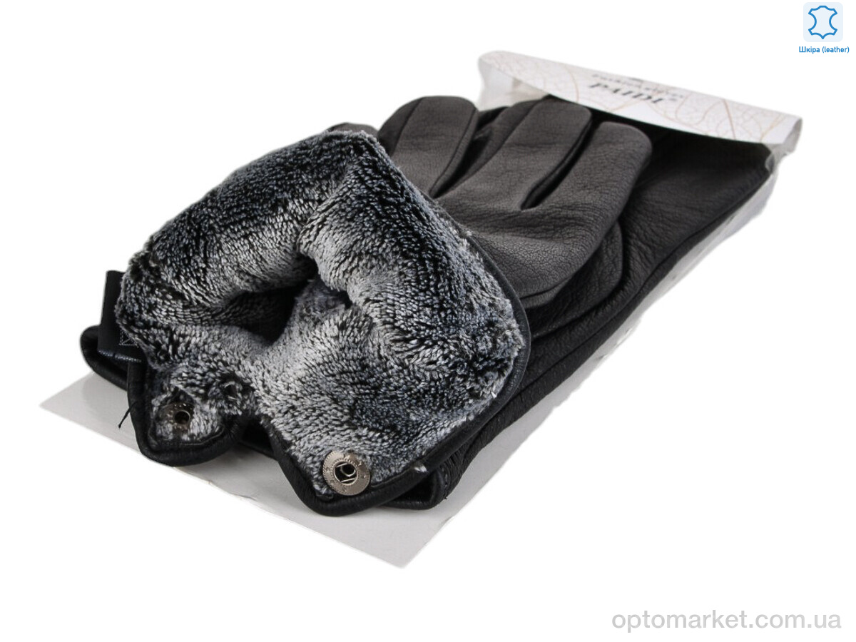 Купить Рукавички чоловічі 62-2 black олень Paidi чорний, фото 2