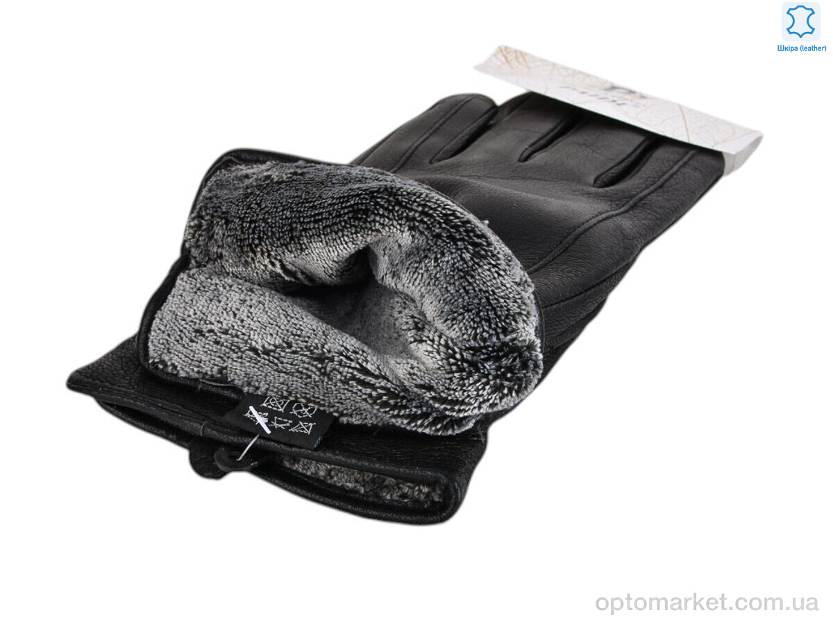 Купить Рукавички чоловічі 62-5 black олень Paidi чорний, фото 2