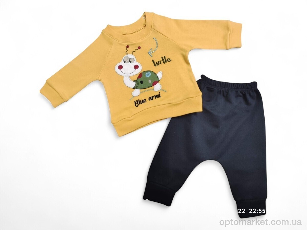 Купить Комплекти дитячі дитячі 626 жовтий батнік-штани Blue Armi жовтий, фото 1