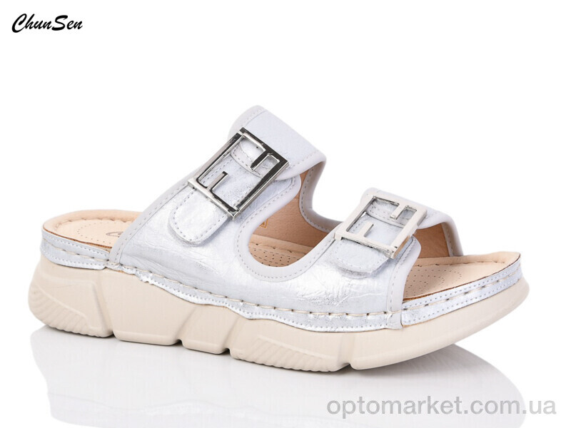 Купить Шльопанці жіночі 6383-5 Chunsen срібний, фото 1