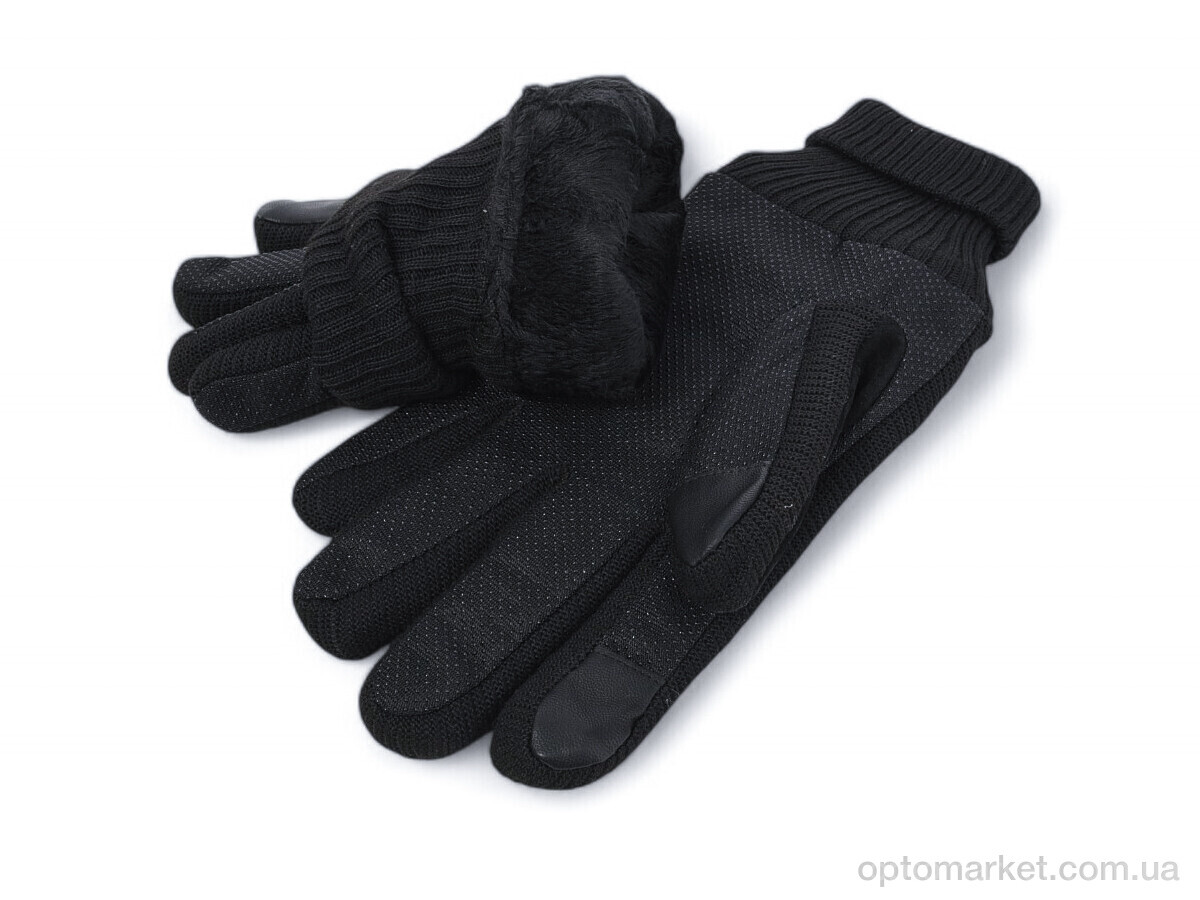 Купить Рукавички чоловічі 64-1 black Number one чорний, фото 2