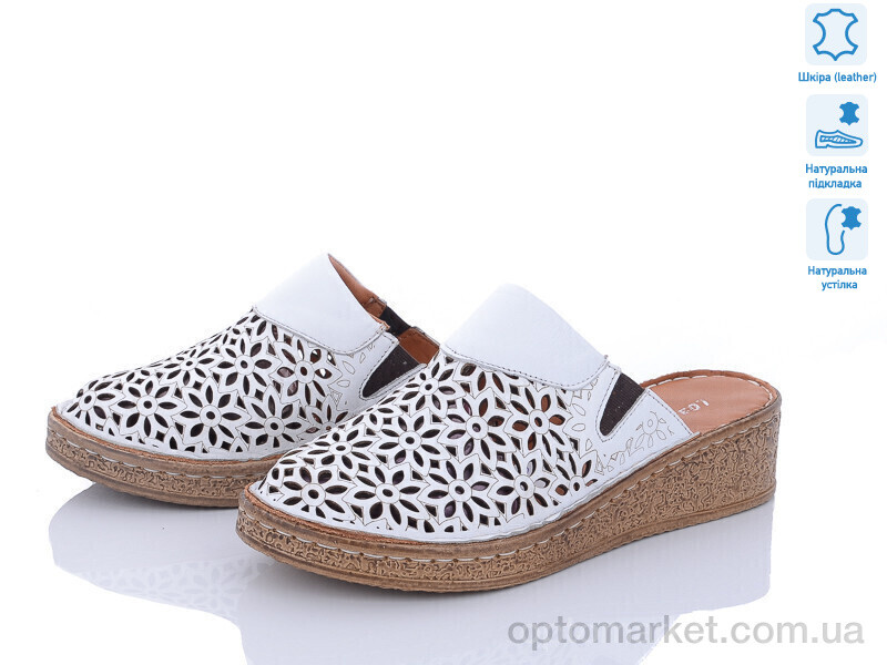 Купить Шльопанці жіночі 6540-1-05 Lobas Shoes білий, фото 1