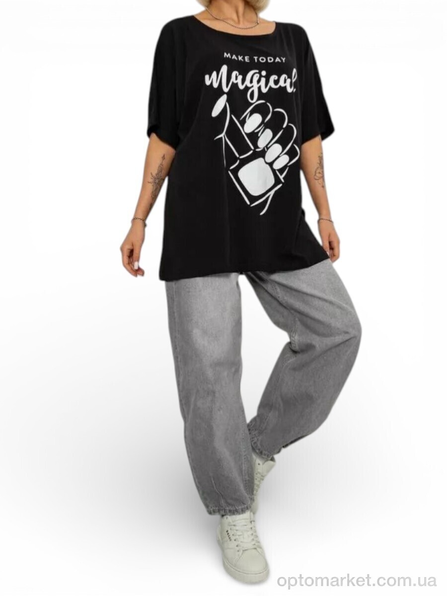 Купить Футболка жіночі 6605 чорний Massmag чорний, фото 1