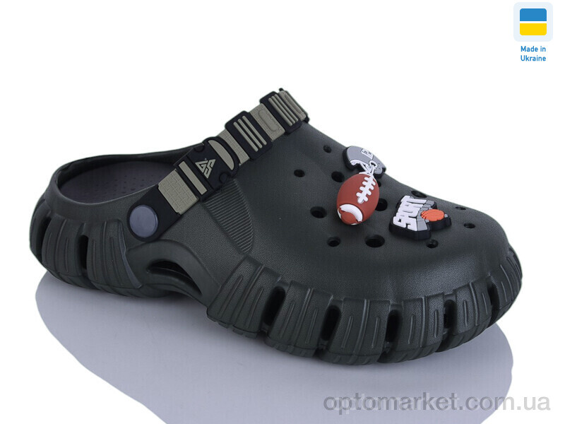 Купить Крокси жіночі 6770 зелений-чорний Gipanis зелений, фото 1