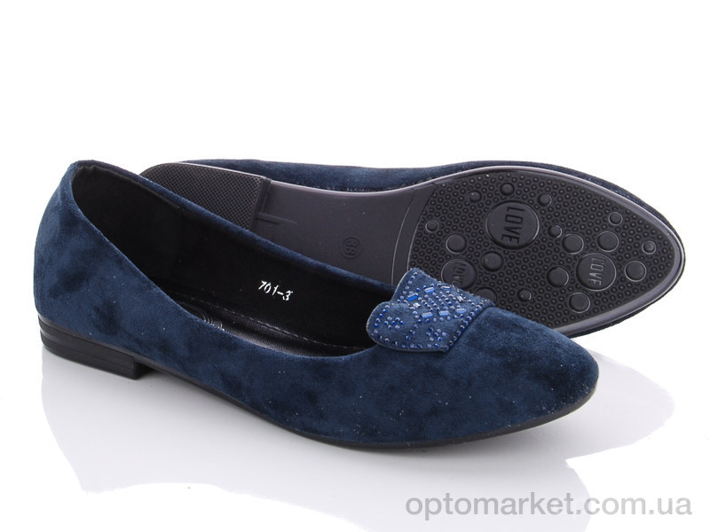 Купить Балетки женские 701-3 QQ shoes синий, фото 1