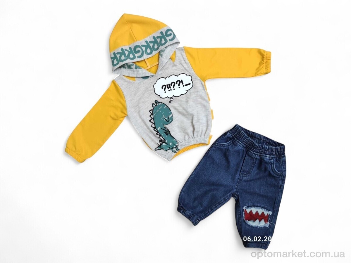 Купить Комплекти дитячі дитячі 701 жовтий батнік-штани BebeLoom жовтий, фото 1