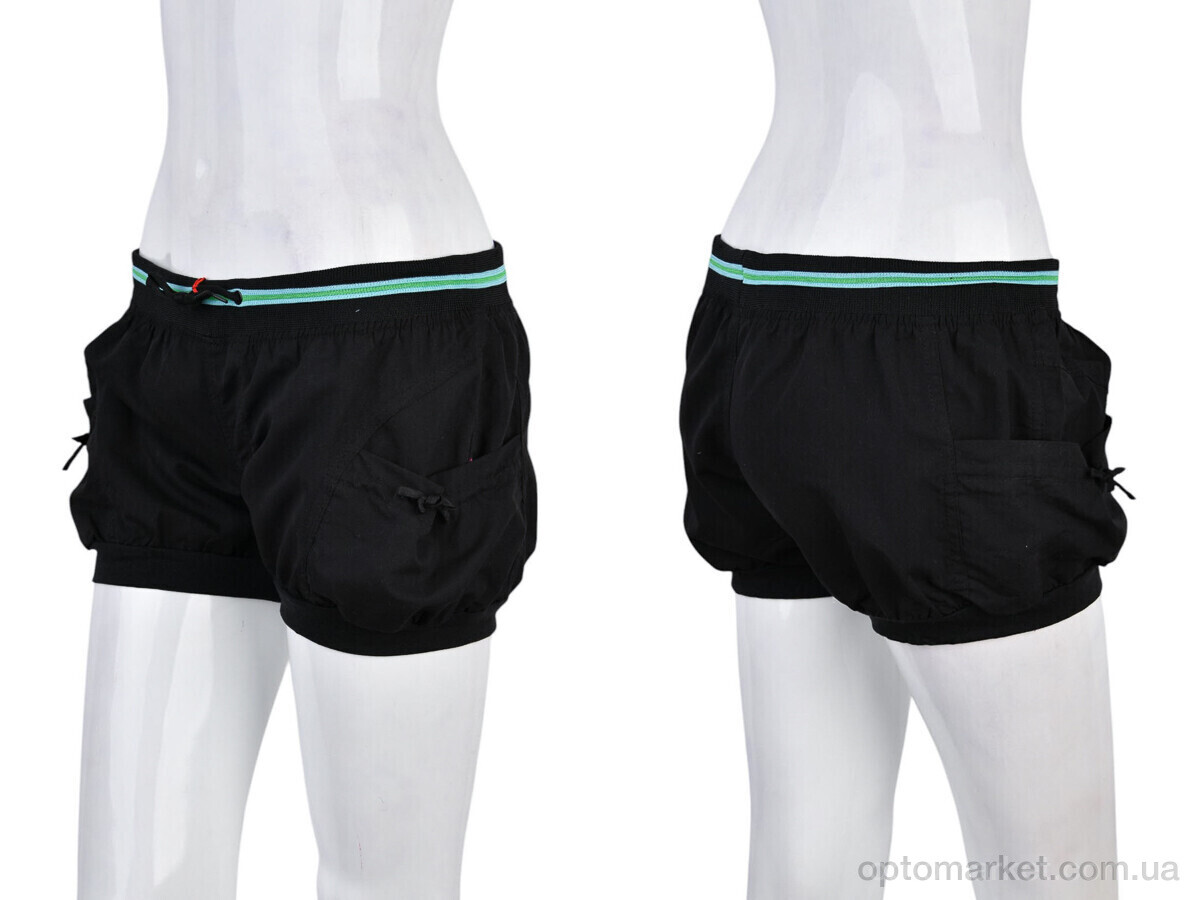 Купить Шорти жіночі 7020-5 black-green (02019) Shandian чорний, фото 3
