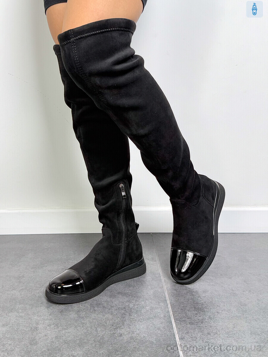 Купить Ботфорти жіночі 703-195 Stefaniya nina чорний, фото 3