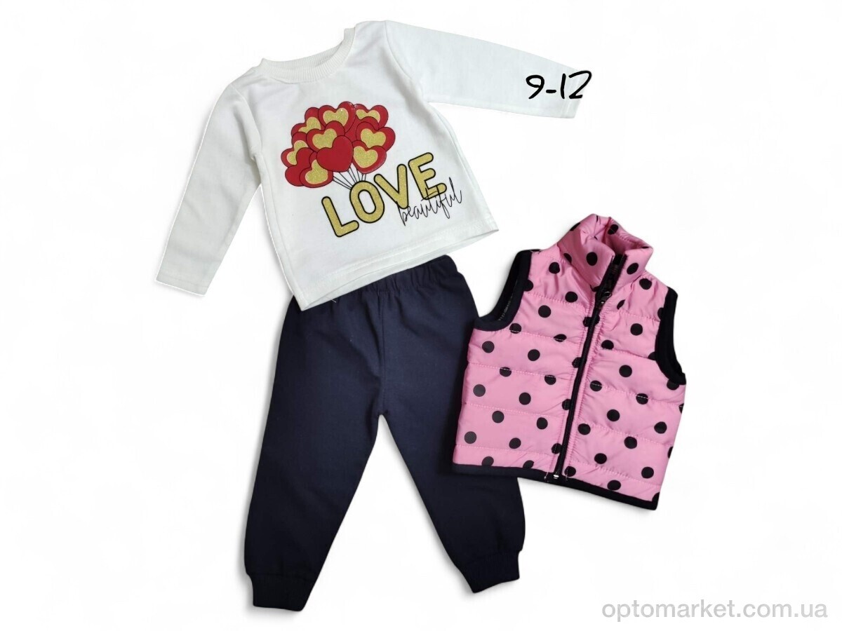 Купить Комплекти дитячі дитячі 7030 рожевий жилетка-реглан-штани Micho Life рожевий, фото 1