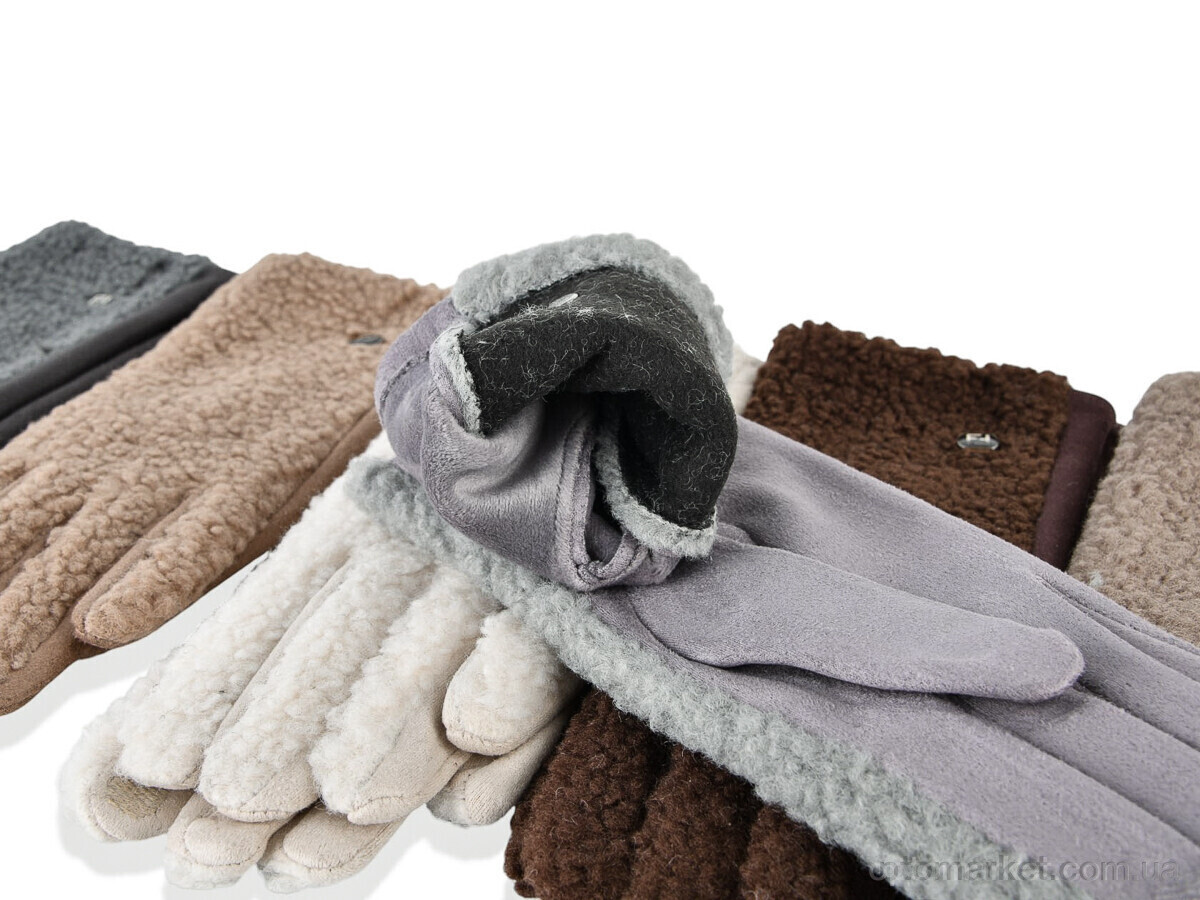 Купить Рукавички жіночі 711-2 (тедді) mix Ronaerdo мікс, фото 2