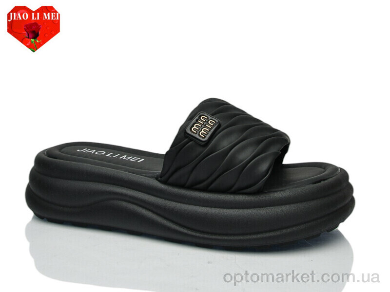 Купить Шльопанці жіночі 721-1 Jiao Li Mei чорний, фото 1