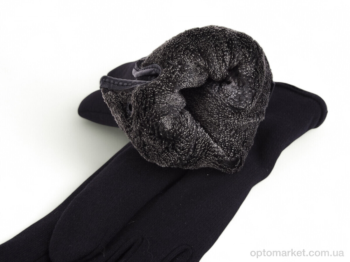 Купить Рукавички чоловічі 73-2 трикотаж black Paidi чорний, фото 2