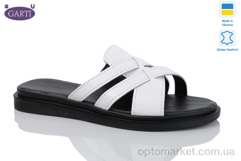 Купить Шльопанці жіночі 74 біла шкіра Garti білий, фото 1