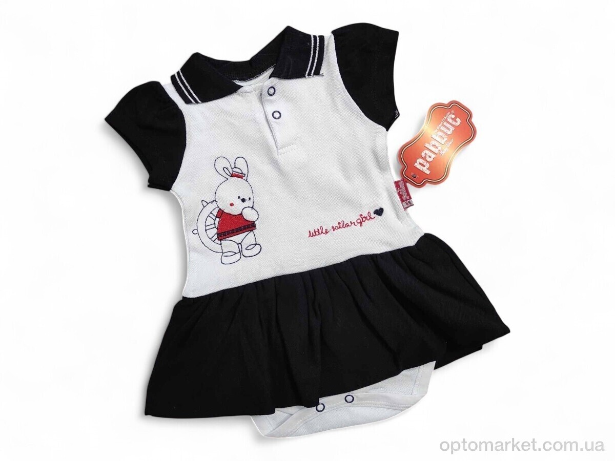 Купить боді-сукня дитячі 7874 білий з чорним Pabbuc Kids білий, фото 1