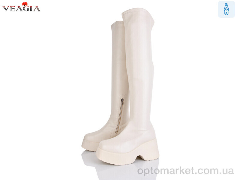 Купить Ботфорти жіночі 7T08-3 Veagia бежевий, фото 1