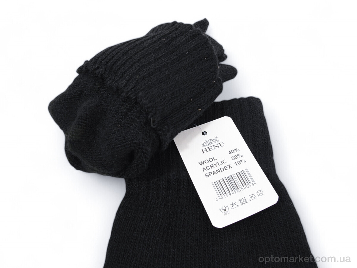 Купить Рукавички чоловічі 8001 black Henu чорний, фото 2