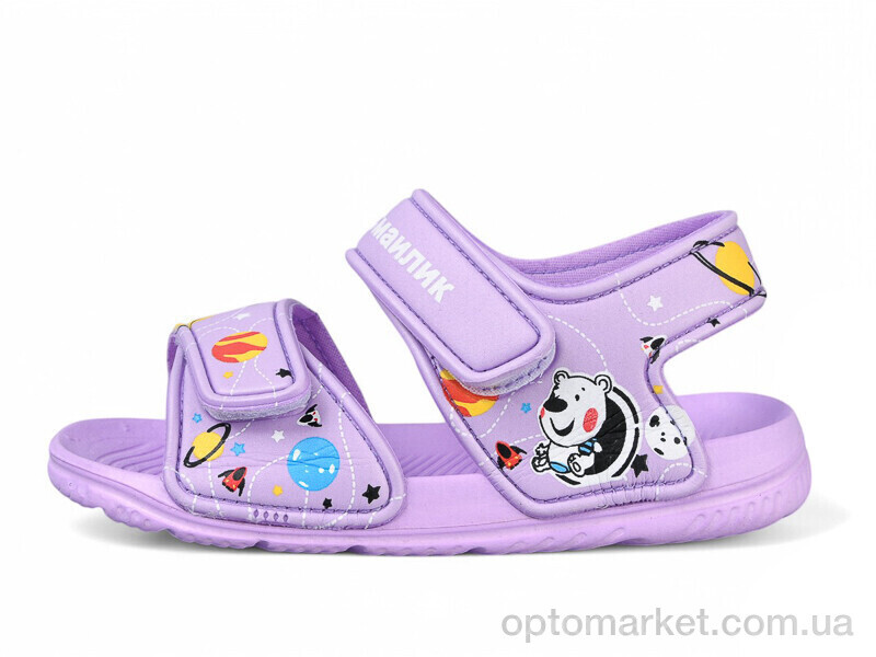 Купить Босоніжки дитячі 8001B-15 Смайлик фіолетовий, фото 1