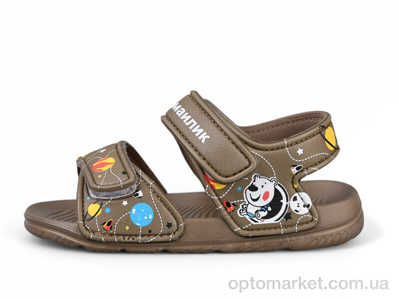 Купить Босоніжки дитячі 8001B-21 Смайлик коричневий, фото 1