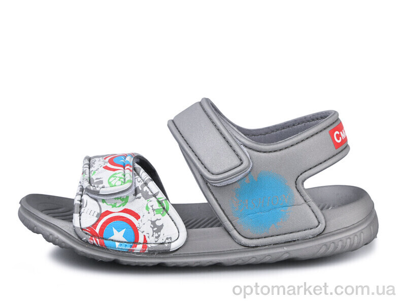 Купить Босоніжки дитячі 8005B-3 Смайлик сірий, фото 1