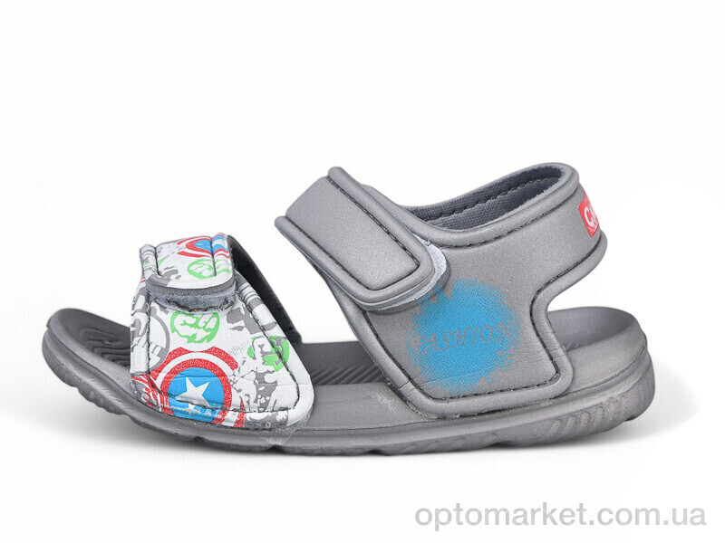 Купить Босоніжки дитячі 8005C-3 Смайлик сірий, фото 1
